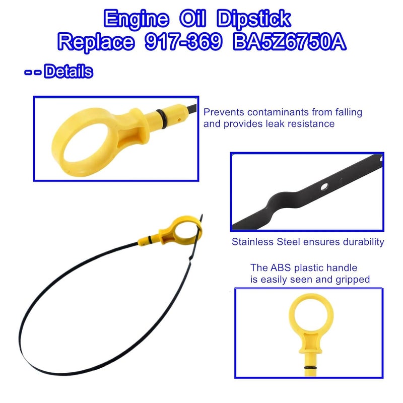 LDCRE مقياس زيت المحرك، يناسب فورد إيدج، إكسبلورر، فليكس، لينكولن MKS/MKT/MKX/MKZ، فيusion، توريز، ميركوري ميلان/سابيل - استبدال مجموعة مؤشر مستوى الزيت، OE 917-369 BA5Z6750A BA5Z-6750-A - Image 5